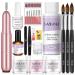 Saviland Acrylic Nail Kit with Drill - 0.5Oz Clear/White/Pink Acrylic Powder and Liquid Set Nail Drill Acrylic Nail Brushes, Acrylic Nail Tool Kit for Nail Extension Home DIY & Nail Salon A1- Acrylic Nail Kit with Drill