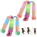 2 Pcs Jump Rope for Kids Adjustable, Lorvain Kid Jump Ropes for Girls Boys Skipping Rope for Kids with Wooden Handle Cotton Braided Outdoor Fun Activity for Exercise Fitness Children Students Preschooler Rainbow