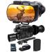 Foshderk 2 in 1 Night Vision Binoculars Monocular 2 IR 1-24X Zoom Night Vision Goggles Digital with Camera Vision Distance 1640ft/500M Daytime&Night Outdoor LCD Screen 800*480 RES Photo&Videos 1080P