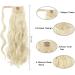 FESHFEN Long Wavy Ponytail Extension 60cm Bleach Blonde - Curly Clip-in Synthetic Hairpiece for Women - Buy Online on GoSupps.com