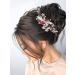 IYOU Bridal Wedding Hair Comb Red Crystal Hair Accessories Rhinestone Flower Headpiece Bride Bridesmaid Hair Pieces for Women - Buy Online on GoSupps.com
