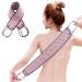 Exfoliating Back Scrubber for Shower 37 Inches Back Washer with Handles Exfoliating Washcloth Body Exfoliator Bath Tool to Scrub Your Body Deeply for Men & Women Exfoliation (Pink)