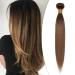 SEGO TREEN REAL HAIR 1 BUNDLE WEAVE HUMAN Hair Brazilian Extensions Straight Virgin 100% unprocecious real hair hair extension smooth 16 "1 bundle of medium brown/chestnut brown