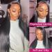 22 HD Lace Frontal Wig | Straight Brazilian Virgin Human Hair | 13x4 Glueless Pre Plucked Black Wig for Women (22 inch) - Buy Online on GoSupps.com