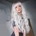 ORSUNCER Ombre White Wig Long Wavy Wigs with Bangs for Women Wig Long Platinum Blonde Wig Natural Looking Synthetic Heat Resistant Hair Wigs for Daily Party Wig 26 Inches