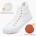 Povoger High Top Sneakers for Women - Fashionable White Canvas Shoes for Casual Walking - Buy Online on GoSupps.com