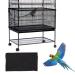 Large Bird Cage Cover, Daoeny Bird Cage Seed Catcher, Adjustable Soft Airy Nylon Mesh Net, Birdcage Cover Skirt Seed Guard for Parrot Parakeet Macaw African Round Square Cages Black