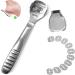 Foot Care Pedicure Callus Shaver Stainless Steel Foot Callus Remover Heel Razor Callus Shaver Sets Include 10 Replacement Slices and 1 Foot File Head Dry Hard Skin Remover for Hand Feet