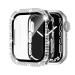 Adepoy for Apple Watch Case Series 7/8 41mm with Tempered Glass Screen Protector Double Bling Case Crystal Diamonds Rhinestone Bumper Overall Hard PC Ultra-Thin Protective Cover for iWatch 41mm Clear 41mm