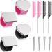 12 Pieces Magnetic Wristband Hairstylist Set  4 Magnetic Wristband Sewing Pin Cushion Holder  4 Pintail Rat Tail Comb  4 Metal Sectioning Duck Bill Hair Clip for Sewing Supply