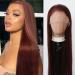 Towarm Reddish Brown Wig Long Straight Auburn Brown Copper Synthetic Lace Front Wigs Pre Plucked Natural Hairline for Black Women Heat Resistant Fiber Hair Cosplay Daily Wear Wig (Reddish Brown)