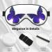 Premium Purple Butterfly Sleep Mask for Better Sleep | Reusable Soft Blackout Eye Masks for Women & Men | Ideal for Travel Camping & Gift Giving - Buy Online on GoSupps.com