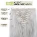 S-noilite 24 Full-Head Clip-In Wavy Hair Extensions - 8PCS Silver Gray Dip Dye 60cm Luxurious Long Hair for All Occasions - Buy Online on GoSupps.com
