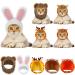 5 pieces of cat's hat Adorable costume rabbit hat with ears Funny mane cat's hat for cats and small dogs K tzchen puppy party accessories Headgear (rabbits lion tiger giraffe) rabbits lion leopard tiger giraffe