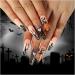 Nail art patches beautiful and fashionable nail patches finger decorations beauty decoration supplies wearable fake nails Halloween manicure black French flame hearts spider web pumpkin bat wear Jp2506 - Buy Online on GoSupps.com