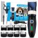 Dog Hair Clipper, Cordless Low Noise Hair Trimmer for Dogs & Cats, Rechargeable Pet Grooming Kit with Guide Comb, Comb, and Scissor Blue
