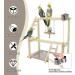 Wishesmar WellensiTich Playground for Nymphensittich Parrots - Climbing Swing & Feeder-Cup Toy | 40.5x37x23 cm Wood Playset - Buy Online on GoSupps.com