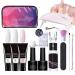 Builder nail gel kit poly extension gel kit - 3-color builder glue gel with nail lamp base and tip - Professional manicure supplies for the
