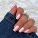 Coconut Pink Chrome Square Press On Nails - 24 PCS Metallic Fake Acrylic Nails | Short & Medium Coffin Style - High-Quality Glue-On Nail Art - Buy Online on GoSupps.com