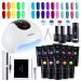 Poly Nail Gel Kit with 36W UV/LED Lamp: Ohuhu 12 Colors Nail Gel Kit Enhancement Builder Nail Extension Professional Poly Gel Kit - DIY Nail Art for Lover Girlfriend - Gift for Mother - Rainbow Color Rainbow Colors