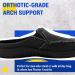 HENGNI Men's Plantar Fasciitis Orthotic Slippers with Arch Support | Size US 7-14 | Black 10 - Pain Relief for Flat Feet - Buy Online on GoSupps.com