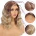 Mychanson Wavy Bob Ombre Brown Synthetic Wig 14-Inch Honey Brown Mix Light Brown Daily Use - Buy Online on GoSupps.com