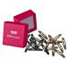 Hair -like hair clips set small (20 pieces | brown and black | 4.3 cm) including box for storage (box color: pink)