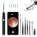 Ear Wax Removal - Earwax Remover Tool with 8 Pcs Ear Set - Ear Cleaner with Camera - Earwax Removal Kit with Light - Ear Camera with 6 Ear Spoon - Ear Cleaner for iOS & Android (Black)