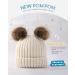 Toddler Satin Lined Beanie - Winter Hat for Kids - Bobble Hat for Boys and Girls - Beige - Buy Online on GoSupps.com