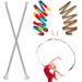 HyDren Dance Ribbons Colorful Rainbow Streamers Ribbon Dancer Wand 21 Inch Stainless Steel Twirling Baton Rhythmic Gymnastics Conducting Batons for Dancing Band Gymnastic White