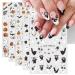 JMEOWIO 9 Sheets Halloween Nail Art Stickers Decals Self-Adhesive Ghost Pumpkin Nail Supplies Nail Art Design Decoration Accessories