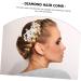 Ipetboom Flower Rhinestone Hair Comb Floral Headpiece Bride Hair Clip Creative Hair Comb Bridal Hair Decor Floral Hair Clip Rhinestone Side Comb Tiara White Plastic Pearl Women's Wedding - Buy Online on GoSupps.com
