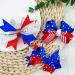 4th of July Patriotic Hair Barrettes - White Blue Red Bows Alligator Clips Set - Buy Online on GoSupps.com