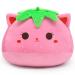 MUFEIRUO Cute Strawberry Cat Plush Pillow 20cm Soft Cat Stuffed Animals Toy for Kids Kawaii Decor for Girls Boys (20cm Strawberry Cat)