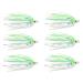 LAST CAST TACKLE Silicone Holo Teaser - 6 Pack - 5 Colors to Choose from Green/White