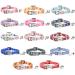 Moonpet Personalized cat necking band with name and telephone number cat necklace with safety closure and bell ore-colored flower
