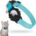 Airtag cat neck band integrated Apple Air Tag Katzenhalsband reflective GPS cat neck band with airtail holder and bell light tracker cat neck bands for girls boys cats (blue) XS Blue