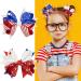 Patriotic 4th of July Hair Bow Clips with Glitter Star Detail - Independence Day Hair Accessories for Kids Girls - 2 Pack - Buy Online on GoSupps.com