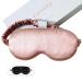 100% 22 Momme Mulberry Silk Sleep Mask Weighted Eye Cover for Sleeping Blackout 3D Sleep Masks for Lash Extensions with Adjustable Strap for Men and Women (Rose Gold)