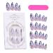 Almond Press on Nails - Medium Stick on Nails Acrylic Fake Nails Rhombus Crystal Full Fake Nail Kit in 12 Sizes for Manicure Enthusiasts Women Girls
