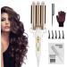 DazSpirit 3 Barrel Hair Waver for Long/Short Hair 22mm Curling Iron Curling Wand Mermaid Hair Waver with Intelligent Temperature Control for Trendy Style Gold
