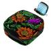Women's napkin storage bag drawing orange rose flower green leaves menstruation cup pocket portable women tapes storage pockets feminine menstruation first period pocket