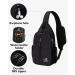 Waterfly Adjustable Sling Rucksack Backpack for Men & Women - Black Shoulder Bag for Hiking & Travel - Buy Online on GoSupps.com