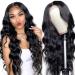 Lace Front Wigs Human Hair Body Wave 13x4 Lace Frontal Human Hair Wig Pre Plucked 150% Density Brazilian Virgin Human Hair Wig with Baby Hair for Black Women Natural Color (32 Inch) 32 Inch Natural Black Body Wave