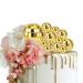 12pcs Disco Ball Cake Toppers 4 Sizes Golden Disco Theme Cake Toppers Disco Ball Cake Decorations Dessert Accessories for Birthday Cake 70s Theme Party Favor