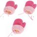 Kids Toddlers Knitted Gloves Mittens with String | Fleece Lined Winter Mittens for Boys Girls | Cartoon Design | Ages 0-3 | Rose Red - Buy Online on GoSupps.com