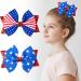Independence Day Hair Clips for Girls Red Glitters Hair Bows Stars and Stripes Hair Pins Fourth of July Memorial Day Holiday Hair Accessories for Women Kids Toddler 2pcs