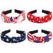 Budsmile American Flag Headbands - 4th of July Patriotic Bow Knotted Wide Headband Set - Buy Online on GoSupps.com