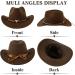 DOCILA Unisex Western Cowboy Hat - Brown Faux Felt Fedora with Wide Brim and Strap - Buy Online on GoSupps.com