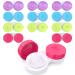 12 PCs Colored Contact Lens Case - (3.1 Inch Diameter) Compact Size Eye Contacts Cases Multi-Color & Leak-Proof - Cute Contact Lenses Case for Travelling, Home, & Soaking Storage Pack of 12